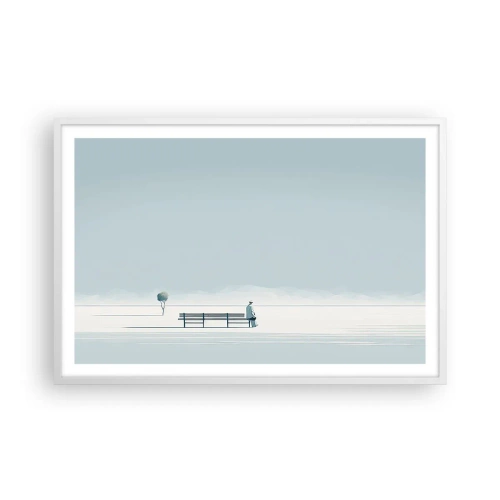 Póster en marco blanco - Sí, estoy esperando - 91x61 cm