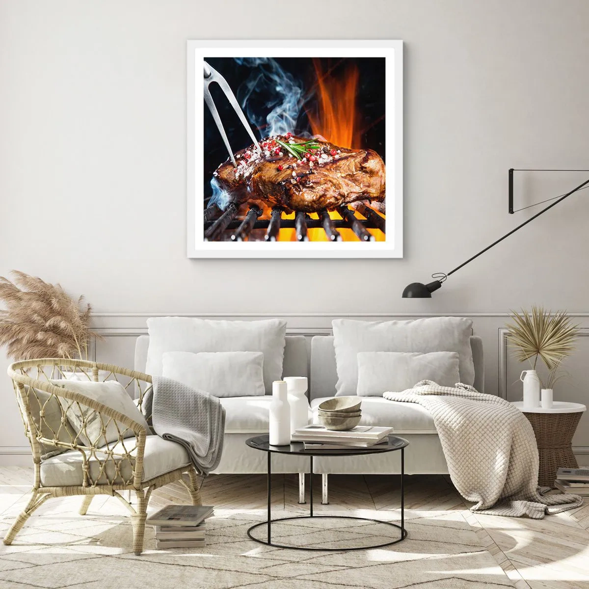 Póster en marco blanco - Jugoso y fragante - 60x60 cm