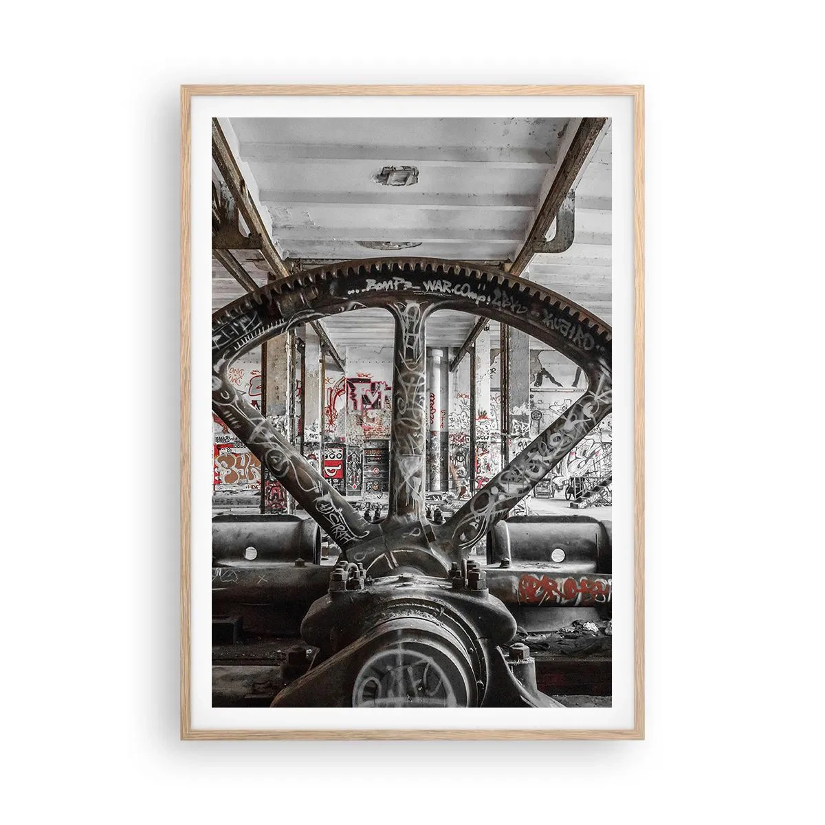 Póster en marco roble claro - La vida secreta de una fábrica - 70x100 cm