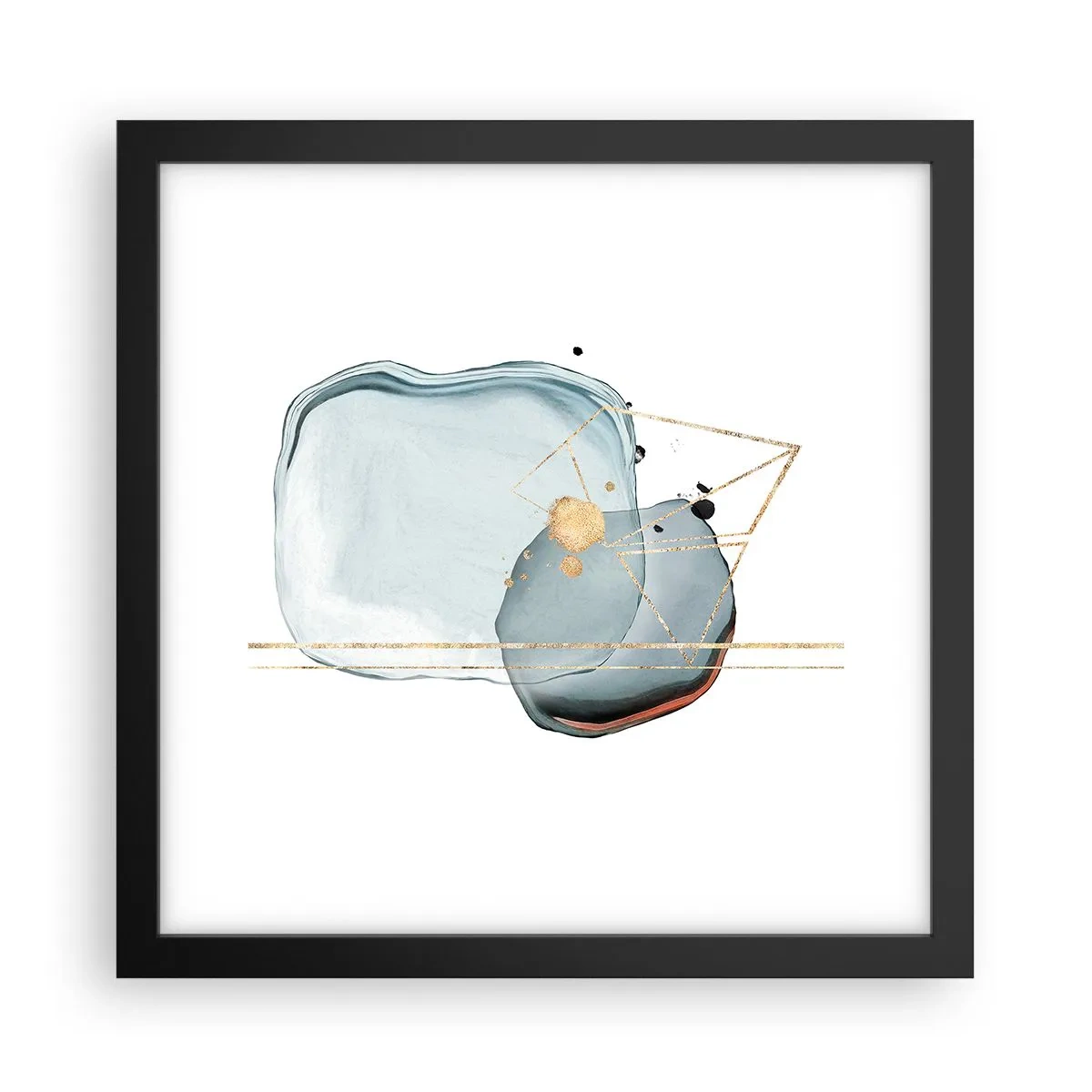 Póster en marco negro - Un estudio de gotas - 30x30 cm