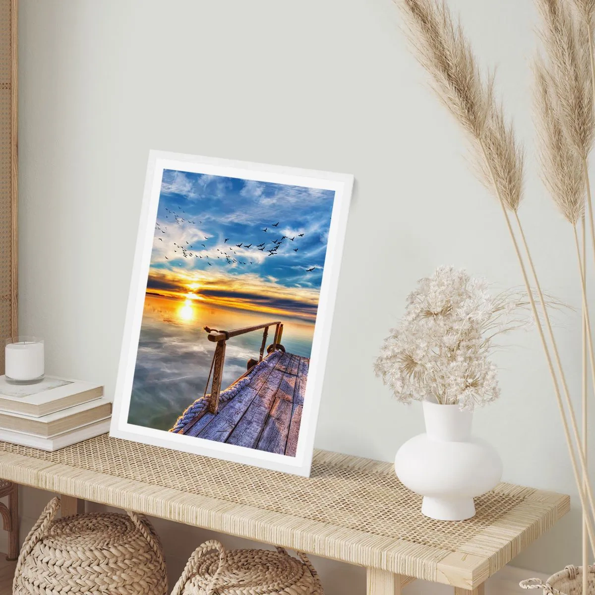 Póster en marco blanco - El viento se va a descansar - 40x50 cm