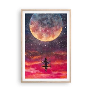 Póster en marco roble claro - Disfrutar de las nubes - 61x91 cm