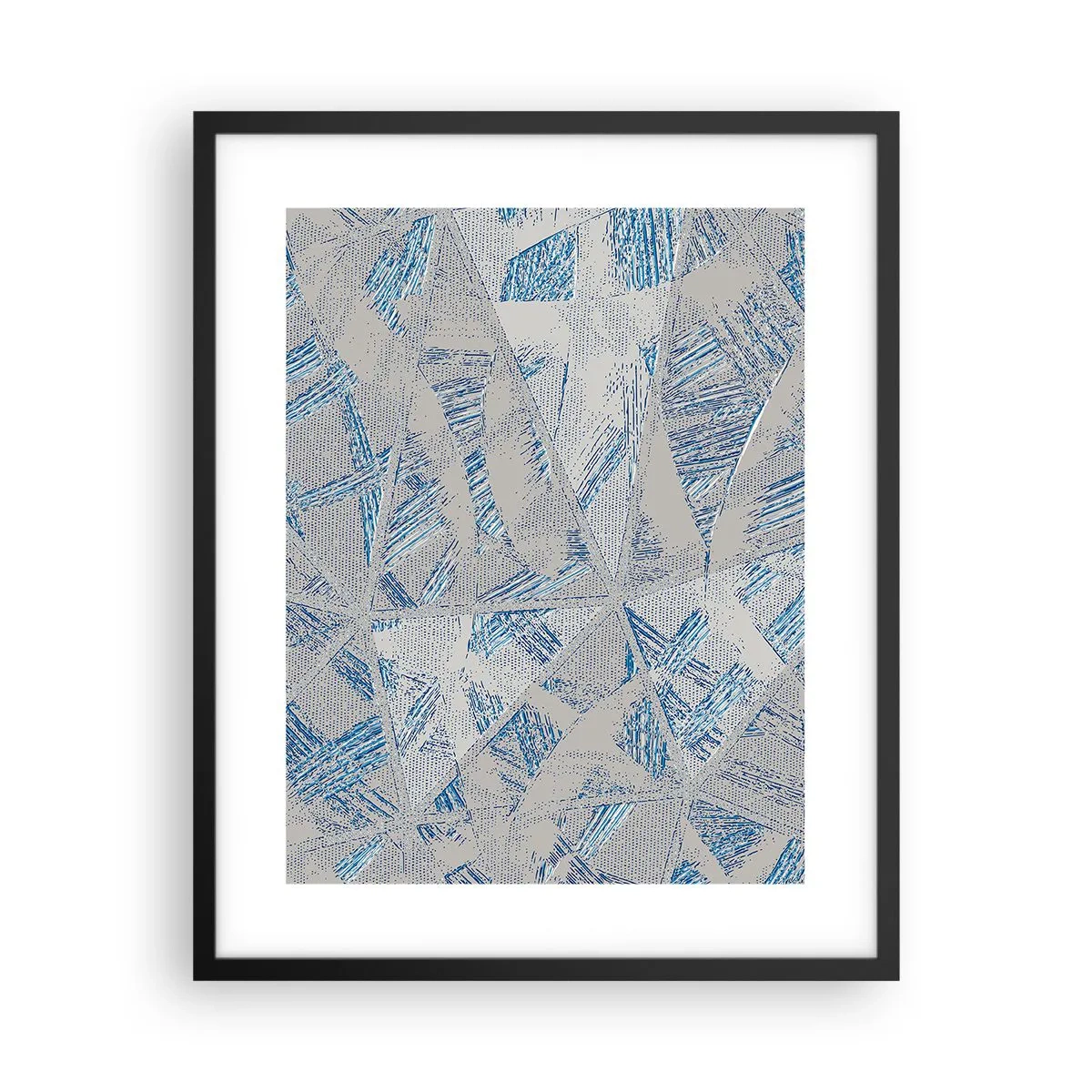 Póster en marco negro - En un laberinto gris azulado - 40x50 cm