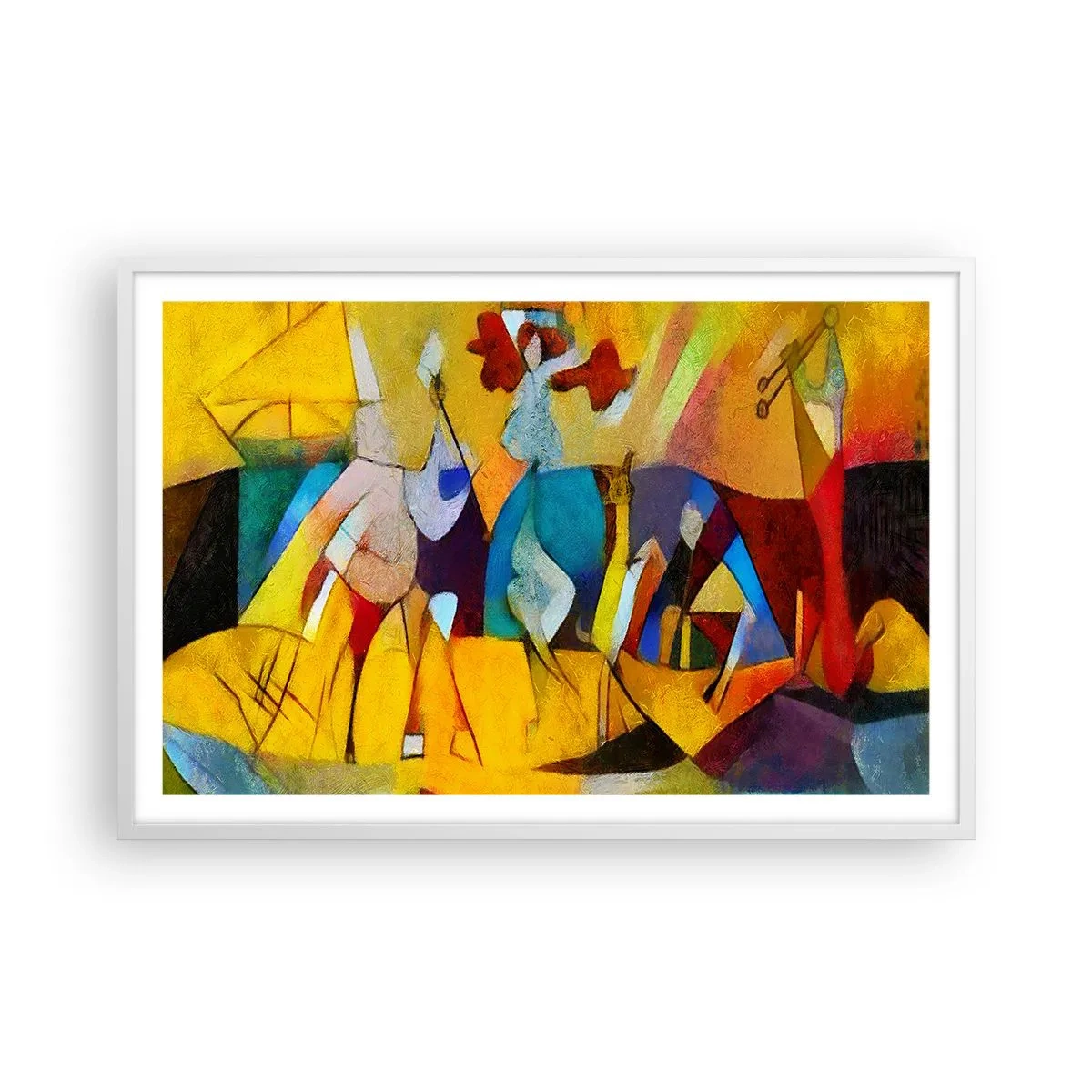 Póster en marco blanco - Sol - vida - alegría - 91x61 cm