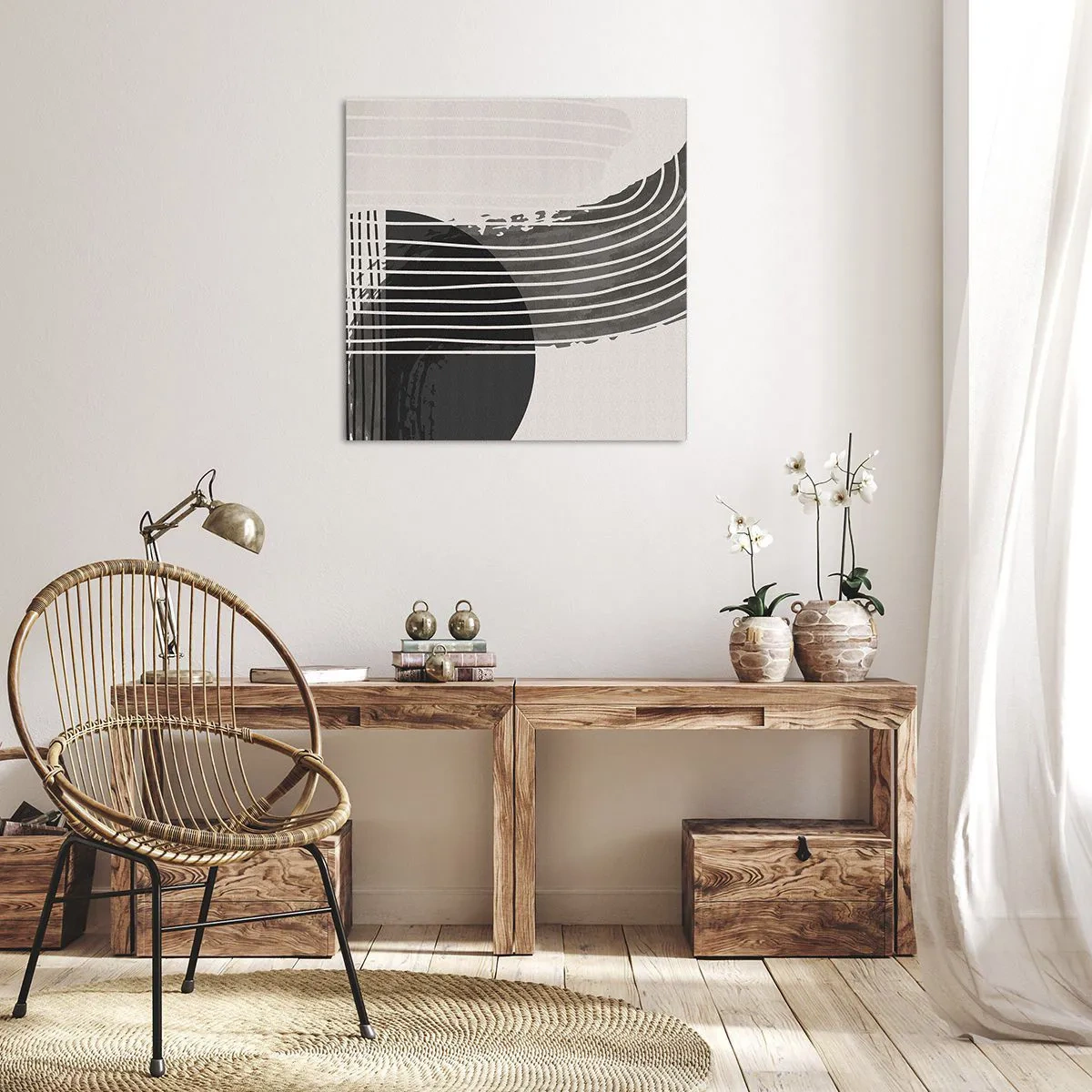 Cuadro sobre lienzo - Impresión de Imagen - Ida y vuelta - 40x40 cm