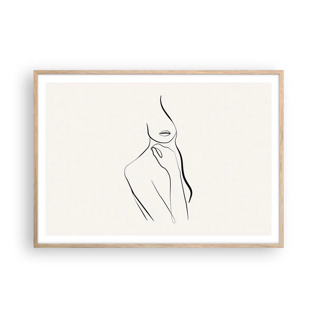 Póster en marco roble claro - Una ola de melancolía - 100x70 cm