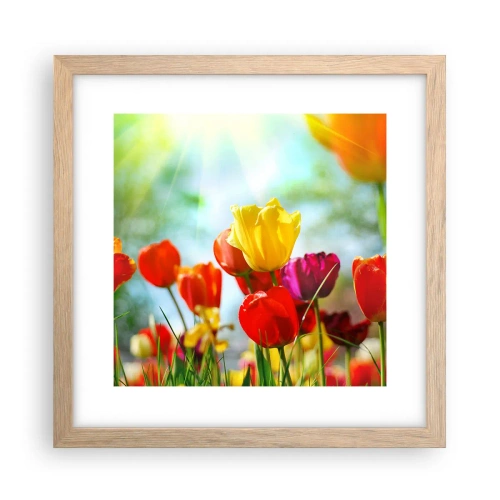 Póster en marco roble claro - Todos los tonos del sol - 30x30 cm