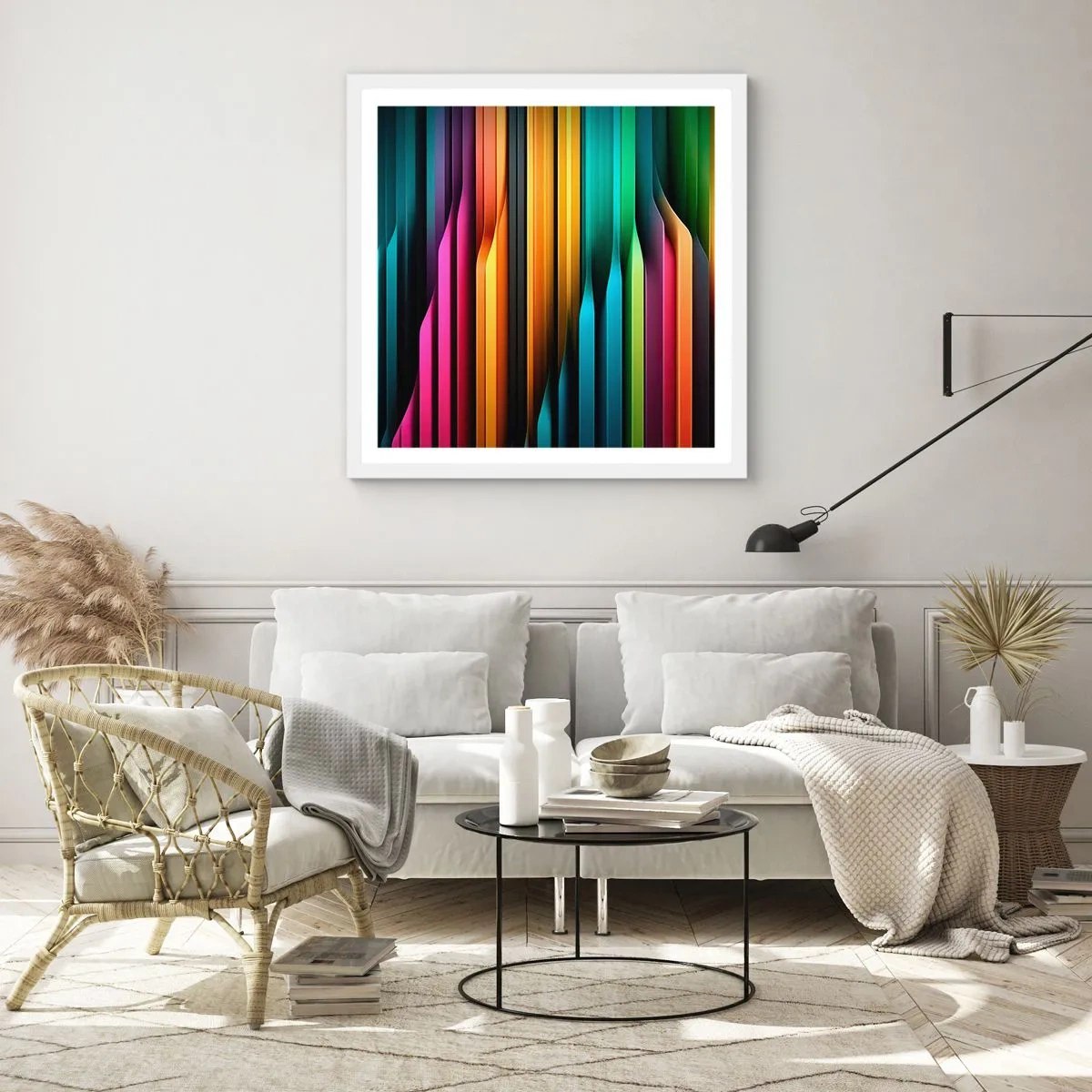 Póster en marco blanco - Órgano luminoso - 50x50 cm
