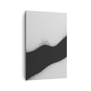 Cuadro sobre lienzo - Impresión de Imagen - Patrón abstracto en blanco y negro con puntos delicados sobre lienzo - 80x120cm - Equilibrio suave - Decoración de pared moderna para salón y dormitorio ARTTOR