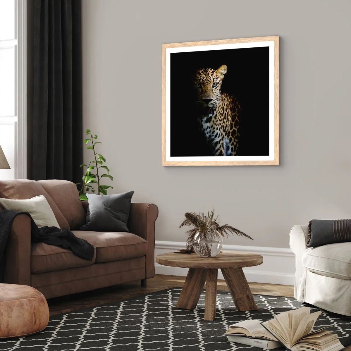 Póster en marco roble claro - Belleza oscura - 40x40 cm