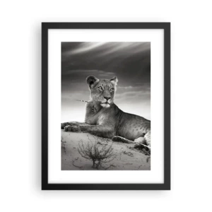 Póster en marco negro - Descanso de la reina del desierto - 30x40 cm