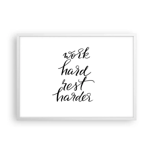 Póster en marco blanco - Balance de vida - 70x50 cm