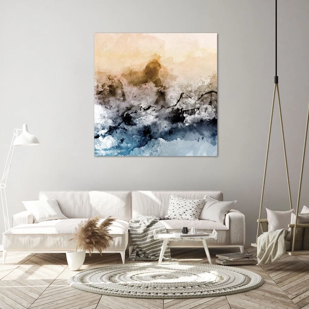 Cuadro sobre lienzo - Impresión de Imagen - Hundido en una nube de niebla - 50x50 cm