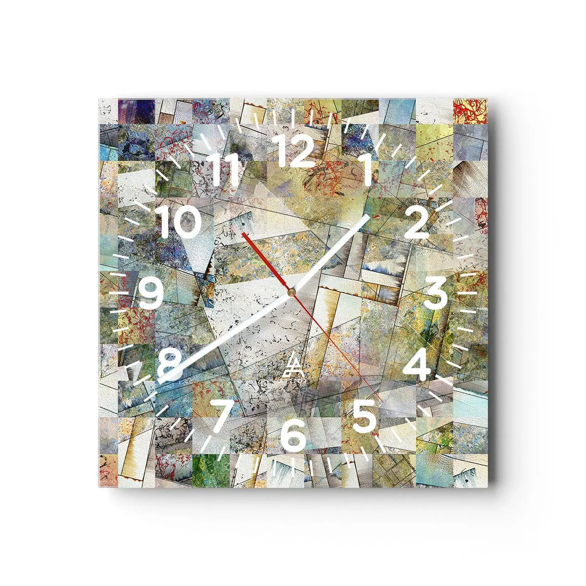 Reloj de pared - Reloj de vidrio - Remodelación geométrica - 40x40 cm