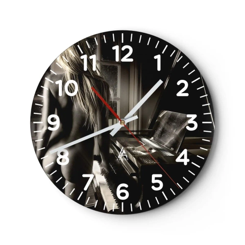 Reloj de pared - Reloj de vidrio - Perfecta armonía de la noche - 40x40 cm
