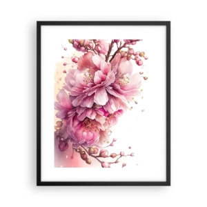 Póster en marco negro - Flor de cerezo - 40x50 cm