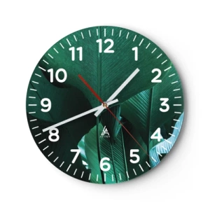 Reloj de pared - Reloj de vidrio - De cara a la luz - 30x30 cm