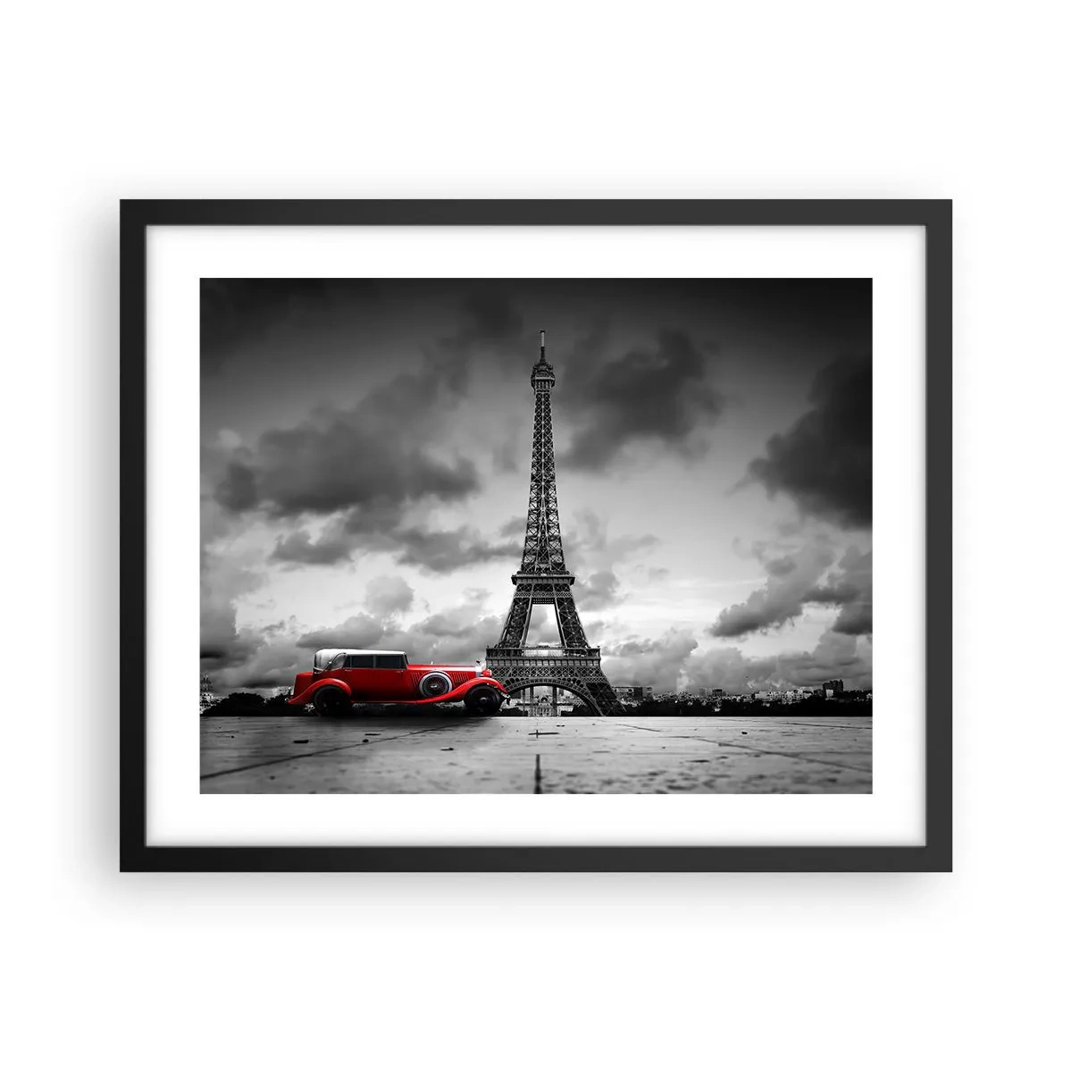 Póster en marco negro - No hace mucho tiempo, en París - 50x40 cm