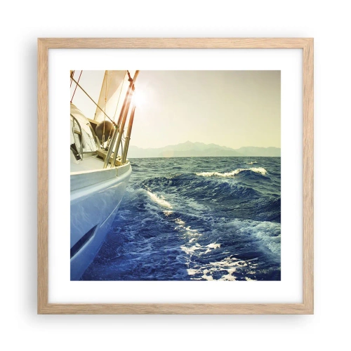 Póster en marco roble claro - Para una aventura - 40x40 cm