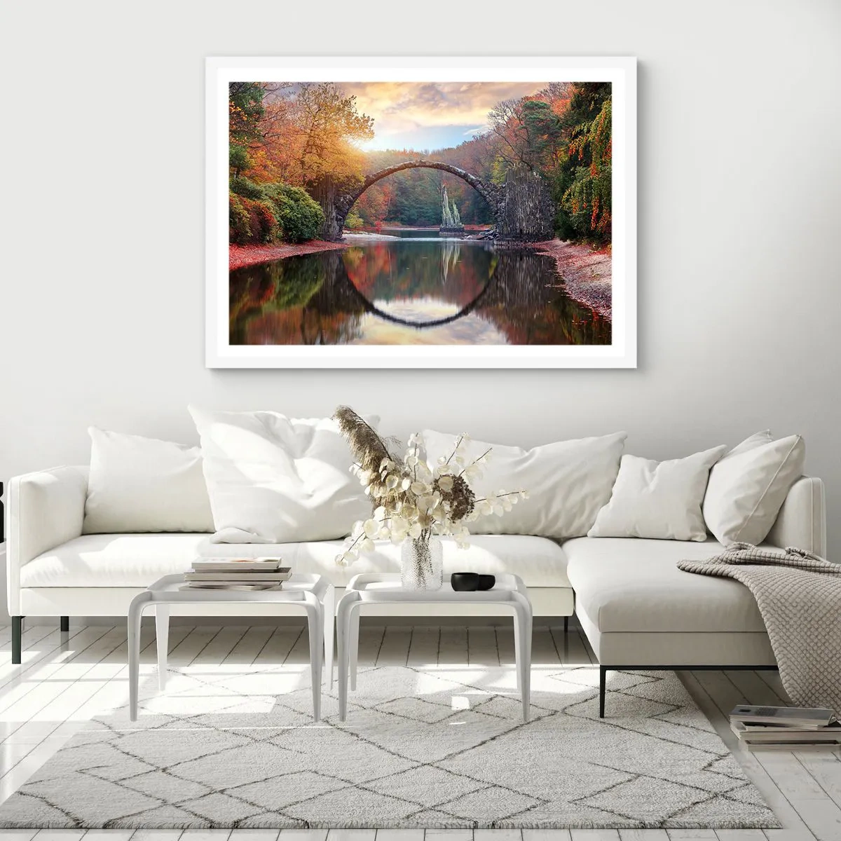 Póster en marco blanco - Al otro lado del espejo - 50x40 cm