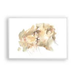 Póster en marco blanco - ¿La media naranja encontrada? - 100x70 cm