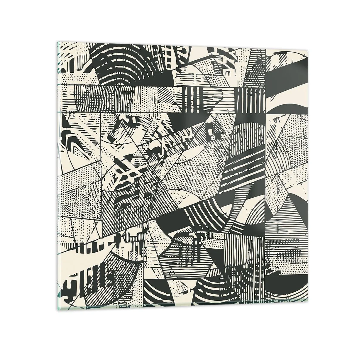 Cuadro sobre vidrio - Impresiones sobre Vidrio - La dinámica del presente - 30x30 cm