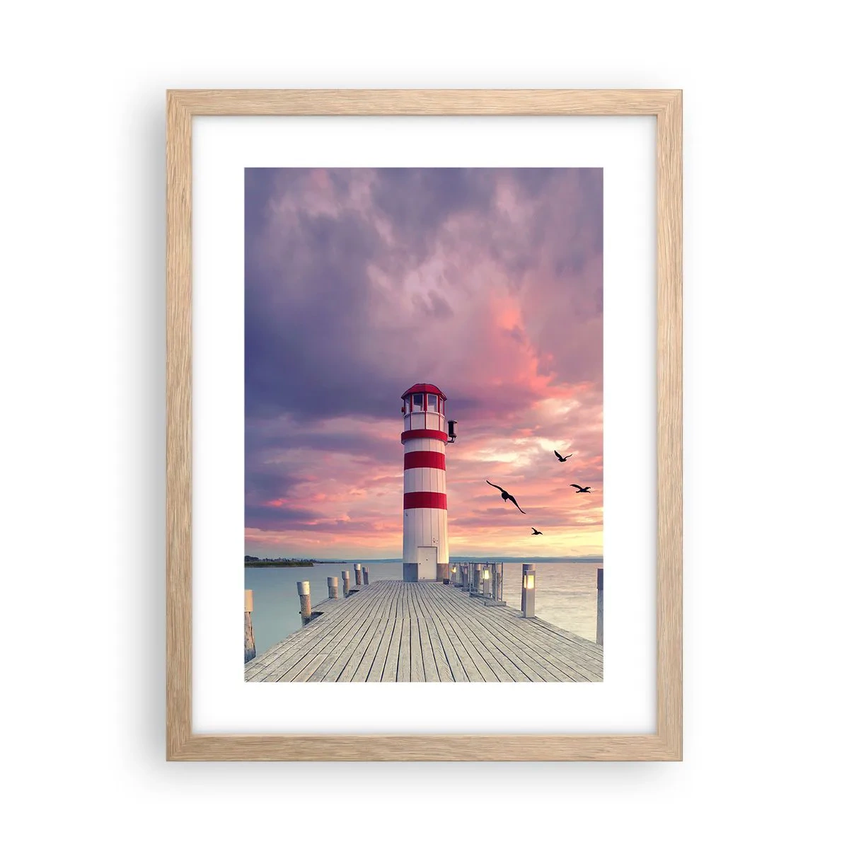 Póster en marco roble claro - Hora de ir al puerto - 30x40 cm