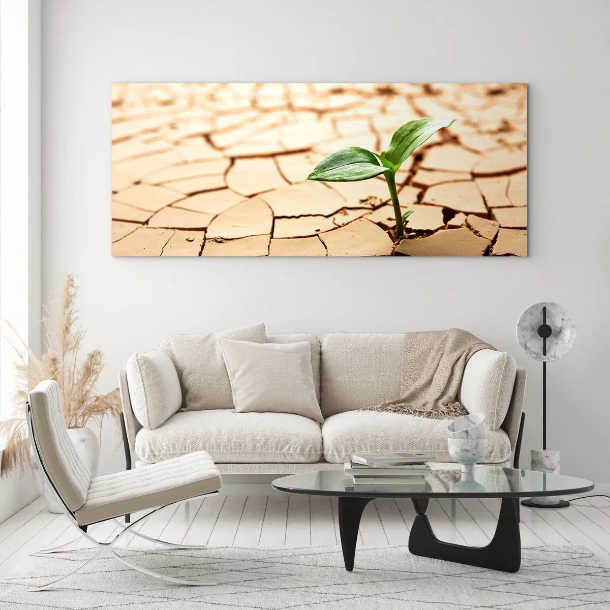Cuadro sobre vidrio - Impresiones sobre Vidrio - El poder indomable de la vida - 90x30 cm