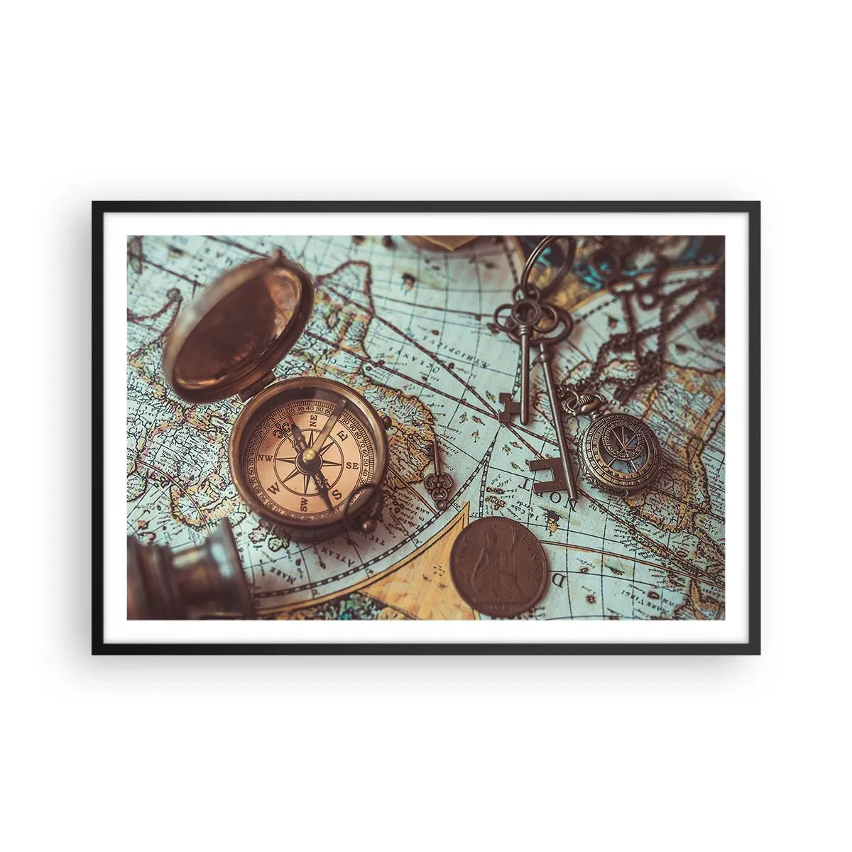 Póster en marco negro - Para el aventurero - 91x61 cm