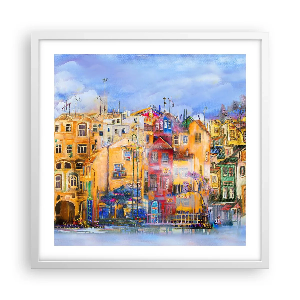 Póster en marco blanco - Estamos juntos - 50x50 cm