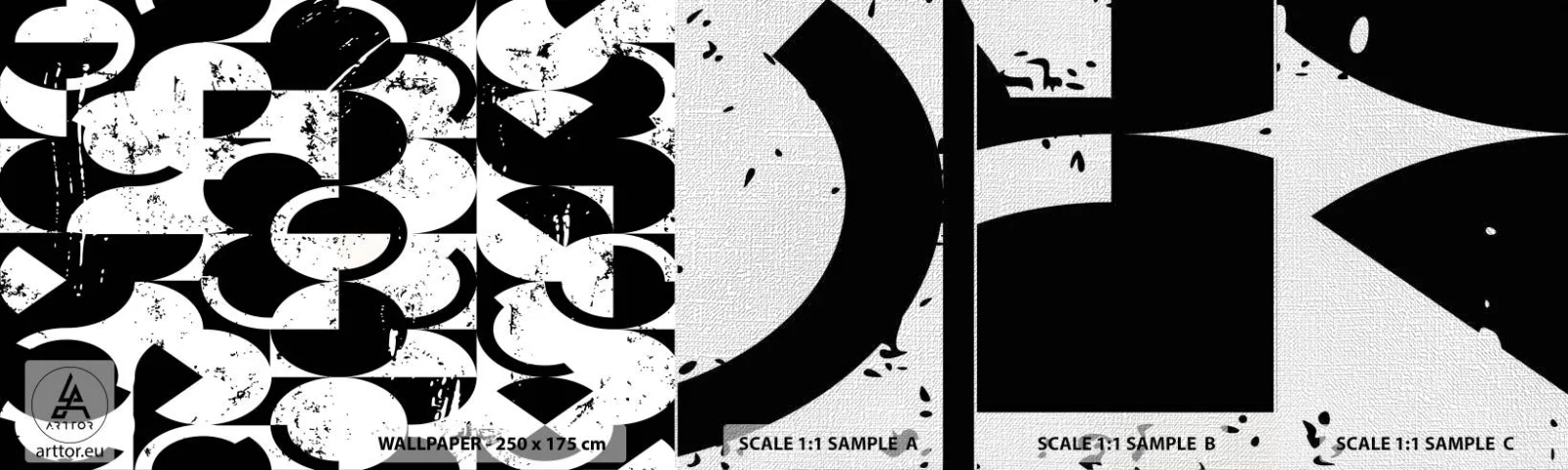 Muestra de fotomural Premium Canvas - El blanco es blanco y el negro es negro - Abstracción, Pedazo, Gráficos - 100x30 cm