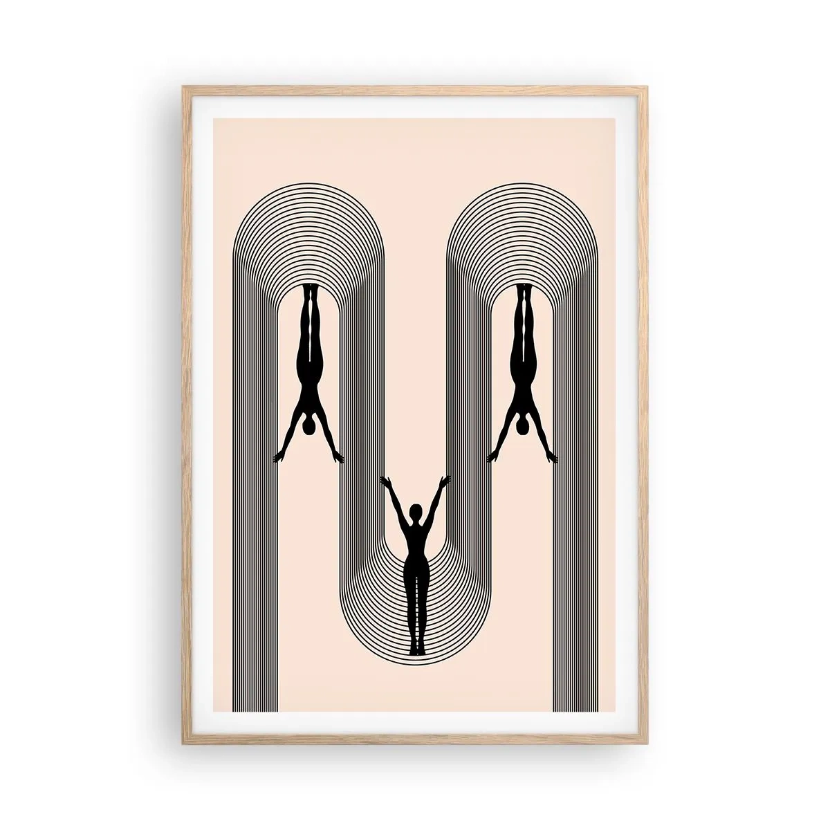 Póster en marco roble claro - Al revés, o no - 70x100 cm