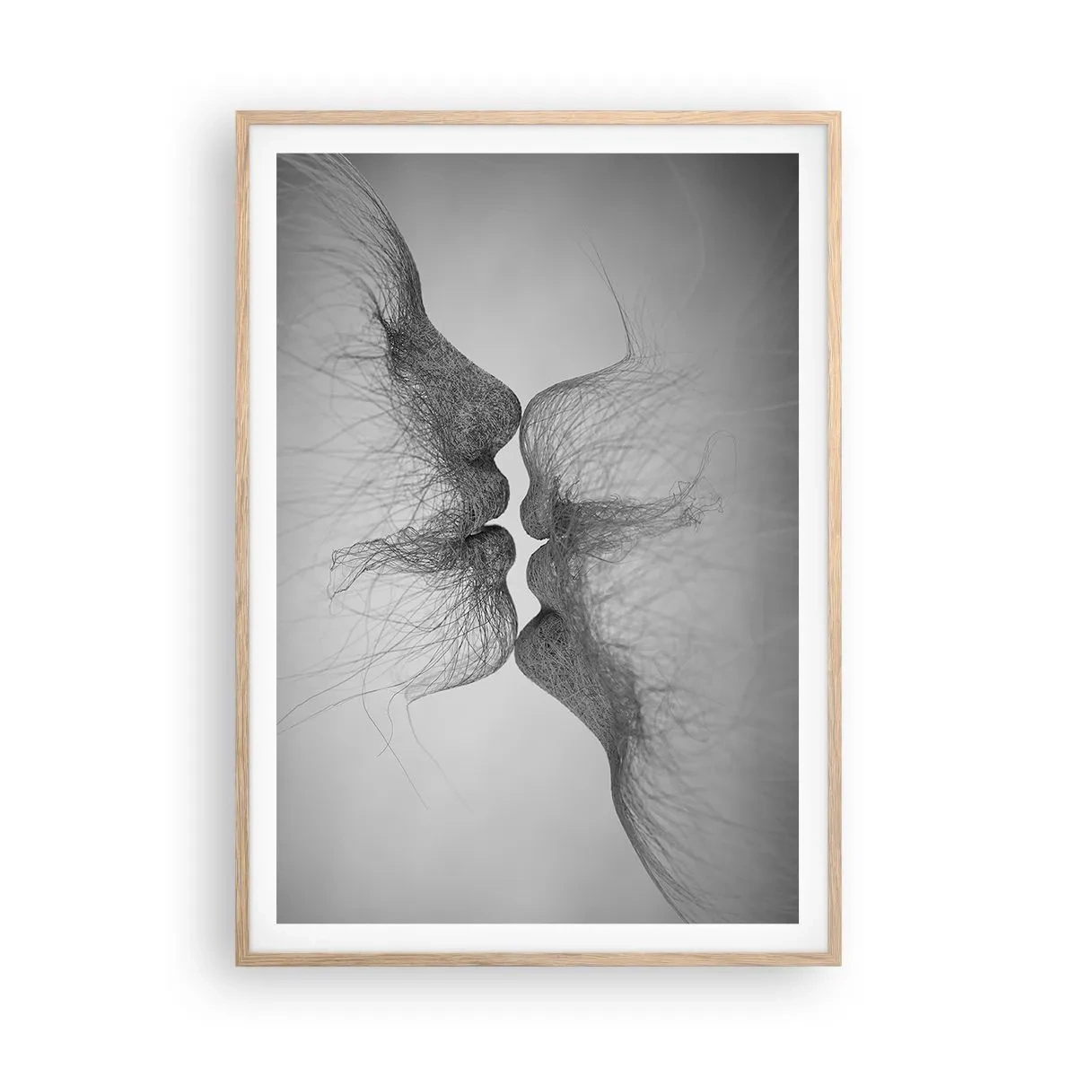 Póster en marco roble claro - Beso del viento - 70x100 cm