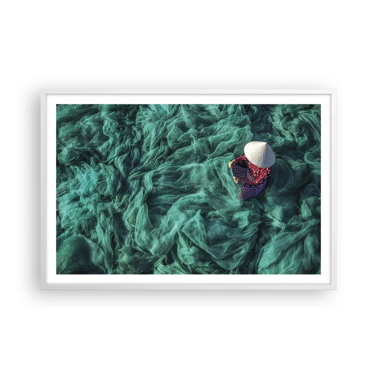 Póster en marco blanco - En un mar de redes - 91x61 cm