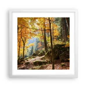 Póster en marco blanco - Tiempo de descanso - 40x40 cm