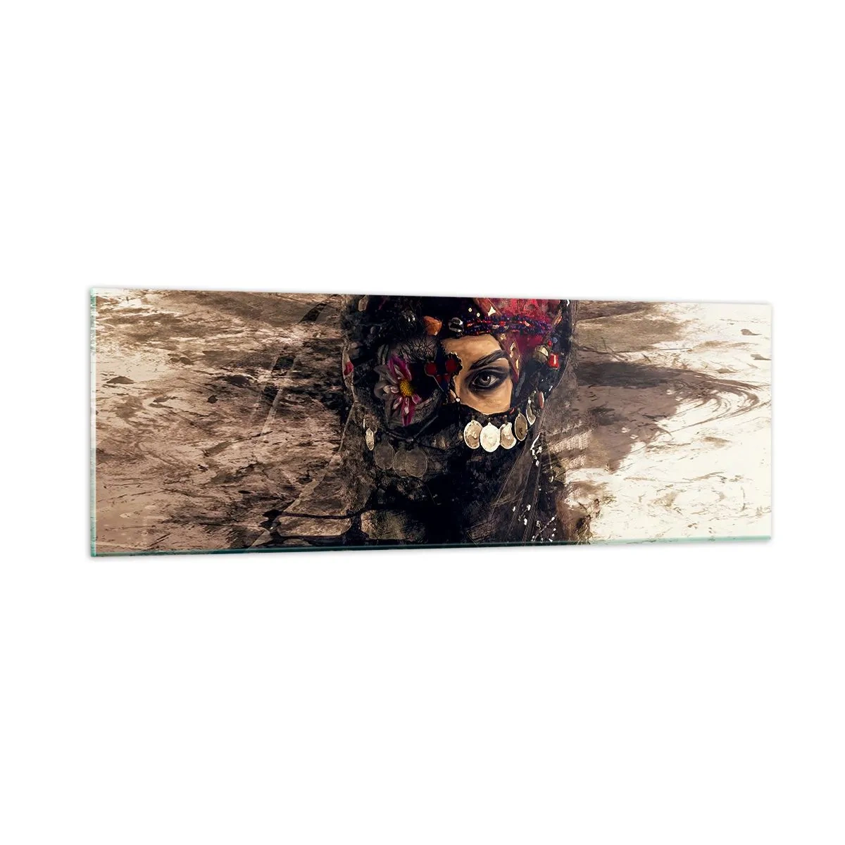 Cuadro sobre vidrio - Impresiones sobre Vidrio - Inquietante, como mínimo - 90x30 cm