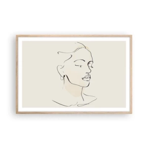 Póster en marco roble claro - Líneas que muestran seguridad - 91x61 cm