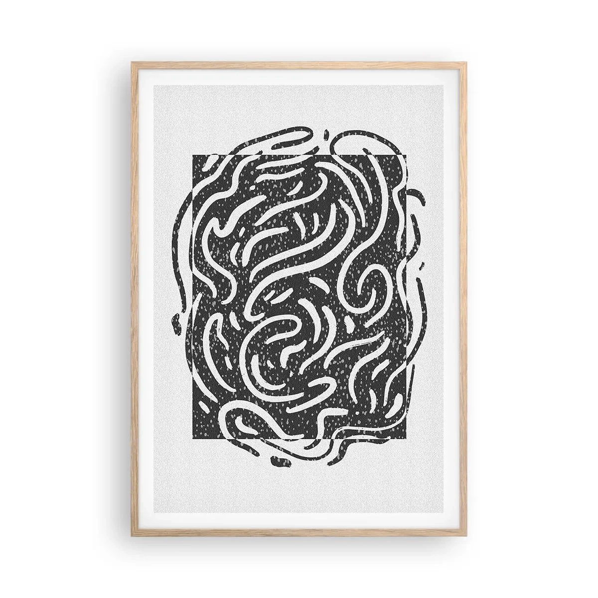 Póster en marco roble claro - Abstracción: una danza de alegría - 70x100 cm