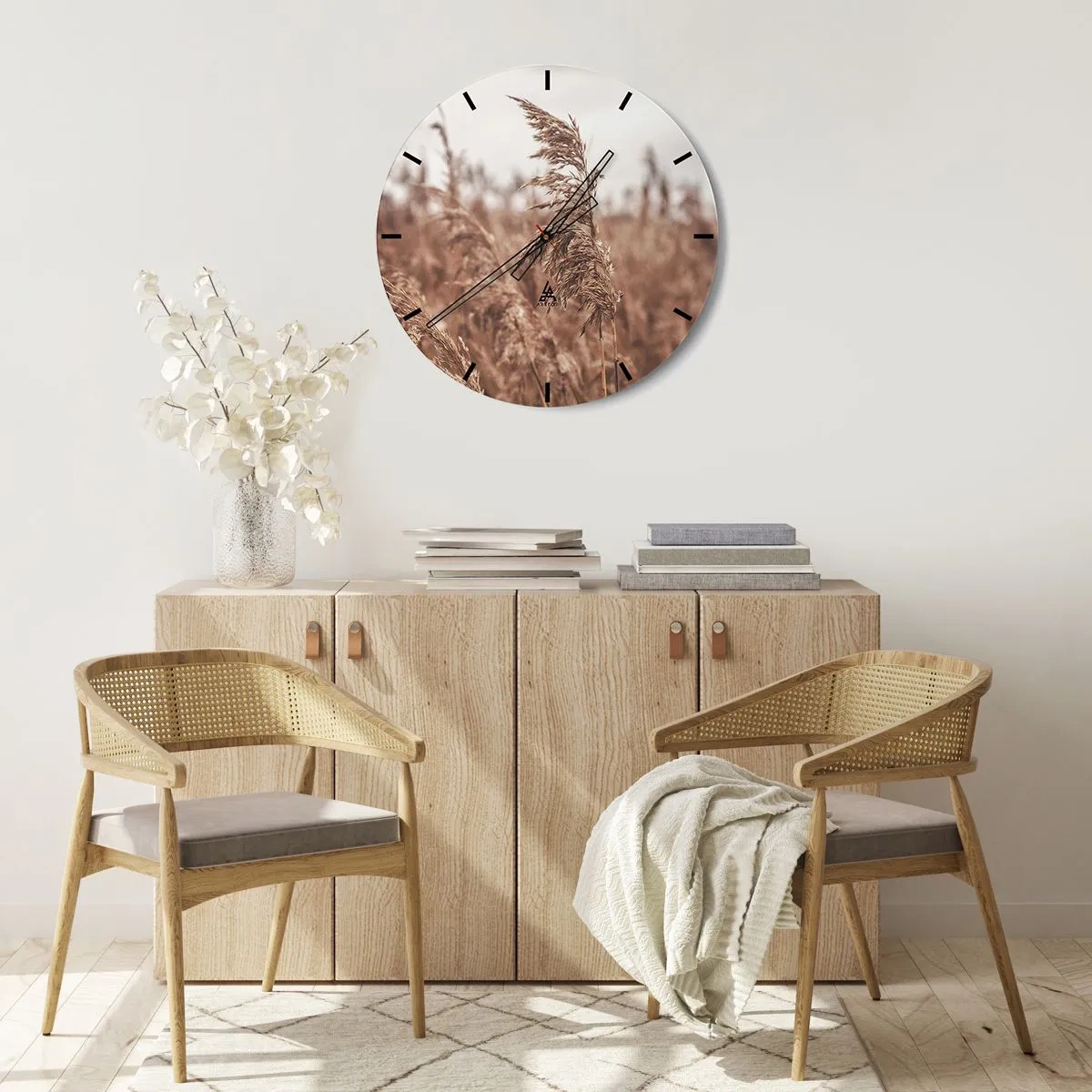 Reloj de pared - Reloj de vidrio - El otoño ya está en los campos - 30x30 cm