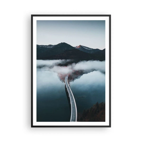 Póster en marco negro - Sobre el agua lisa como un espejo - 70x100 cm