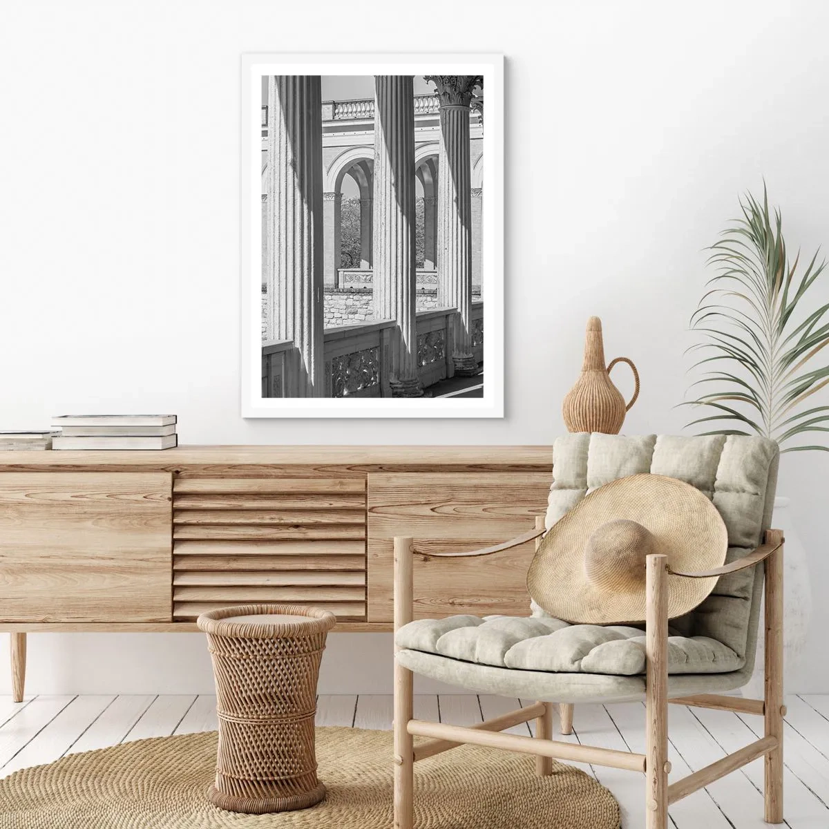 Póster en marco blanco - Galería soleada - 70x100 cm