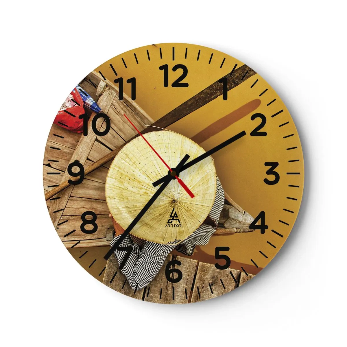 Reloj de pared - Reloj de vidrio - La vida en el río amarillo - 40x40 cm
