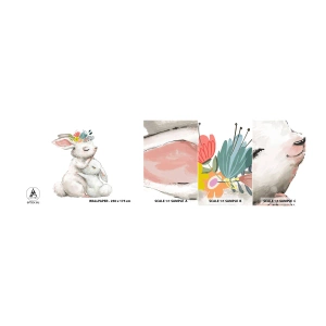 Muestra de fotomural autoadhesivo Deluxe Sticker - En ningún lugar mejor que con mamá - Para niños, Conejo, madre con niño - 100x30 cm