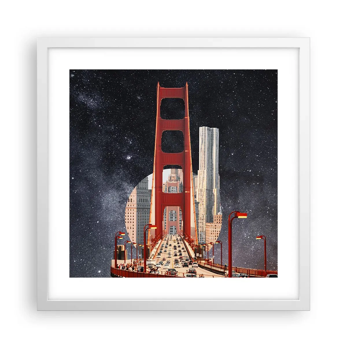 Póster en marco blanco - Siempre en el centro - 40x40 cm