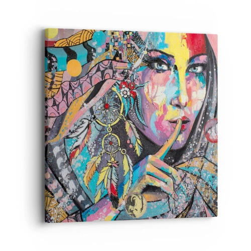 Cuadro sobre lienzo - Impresión de Imagen - Silencio hasta que entiendas - 40x40 cm