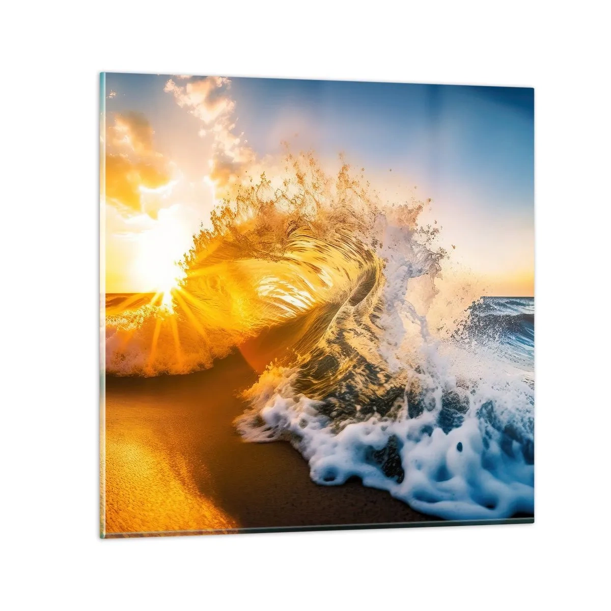 Cuadro sobre vidrio - Impresiones sobre Vidrio - Jugando en la arena - 70x70 cm