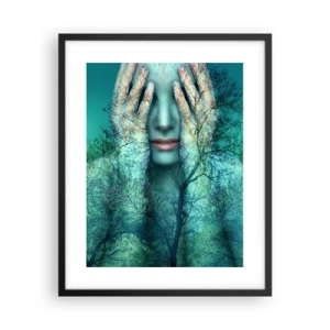 Póster en marco negro - Sumergida en azul - 40x50 cm