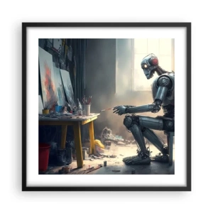 Póster en marco negro - El acto de creación - 50x50 cm