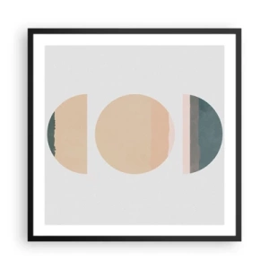 Póster en marco negro - Círculo tras círculo - 60x60 cm