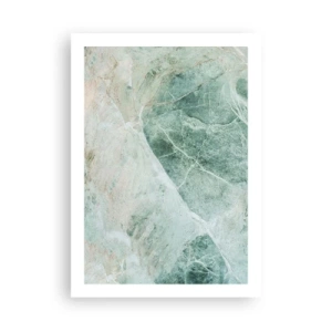 Póster - Estructura de mármol verde con delicadas vetas blancas. - 50x70cm - El noble frescor de la piedra - Decoración de pared moderna para salón y dormitorio ARTTOR